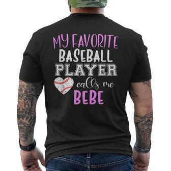 My Favorite Baseball Player Call Me Bebe Mens Back Print T-shirt - Thegiftio UK