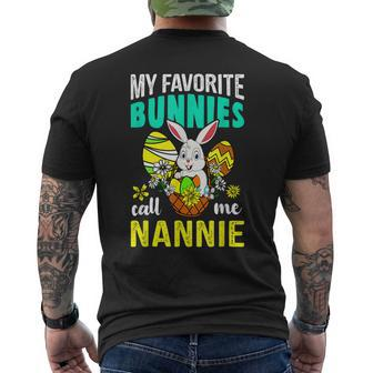 My Favorite Bunnies Call Me Nannie Happy Easter Day Men's Crewneck Short Sleeve Back Print T-shirt | Mazezy