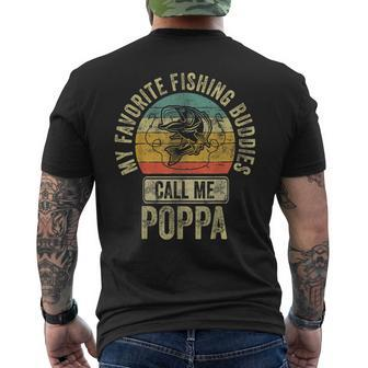 My Favorite Fishing Buddies Call Me Poppa Fisherman Gift For Mens Mens Back Print T-shirt | Mazezy