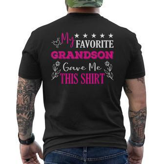 My Favorite Grandson Gave Me This Gift Grandparents Mens Back Print T-shirt | Mazezy