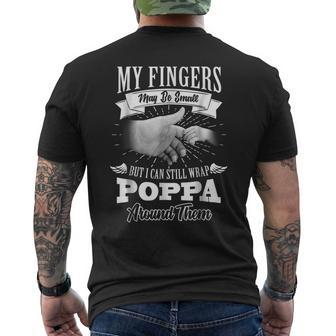 My Fingers May Be Small But I Can Still Wrap Poppa Mens Back Print T-shirt | Mazezy