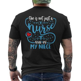 My Niece Is A Nurse Proud Nurses Aunt Uncle Rn Lpn Family Mens Back Print T-shirt | Mazezy
