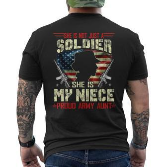 My Niece Is A Soldier Proud Army Aunt Military Gifts Mens Back Print T-shirt | Mazezy DE