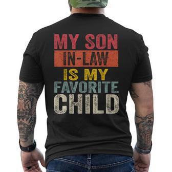 My Son In Law Is My Favorite Child Funny Saying Retro Mens Back Print T-shirt - Thegiftio UK