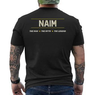 Naim The Man The Myth The Legend | Mens Boys Name Funny Mens Back Print T-shirt - Seseable