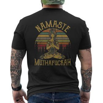 Namaste Muthafuckah Vintage Yoga Lover Men's T-shirt Back Print - Seseable
