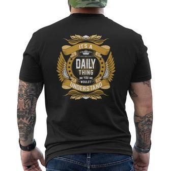 Daily Name Daily Family Name Crest V2 Men's T-shirt Back Print - Seseable