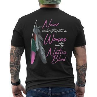Native American Indian A Woman With Native Blood Men's Back Print T-shirt | Mazezy