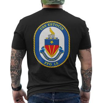 Navy Frigate Ship Ffg 15 Uss Estocin Veteran Patch Men's T-shirt Back Print - Seseable