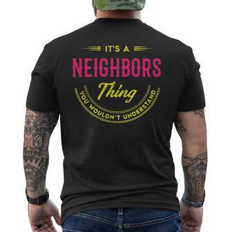 Neighbors Personalized Name Name Print S With Name Neighbors V2 Men's T-shirt Back Print - Seseable