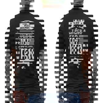 Never Underestimate The Power Of A Female Veteran Mens Back Print T-shirt | Mazezy