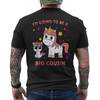 New Girls Unicorn Big Cousin Im Going To Be A Big Cousin Mens Back Print T-shirt - Seseable