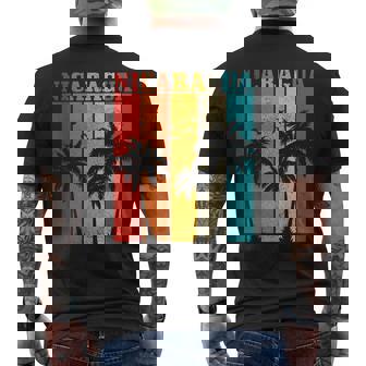 Nicaragua Vintage Palm Trees Surfer Nicaraguan Souvenir Nica Men's Back Print T-shirt | Mazezy