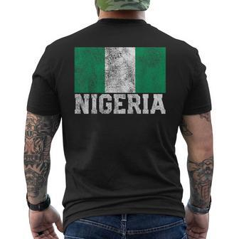 Nigeria Nigerian Flag Family Pride Country Vintage Men's T-shirt Back Print - Seseable