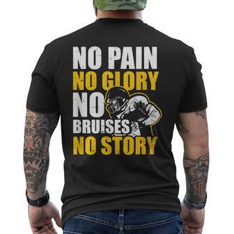 No Pain Glory Bruises Story Football Coach Men's Back Print T-shirt | Mazezy