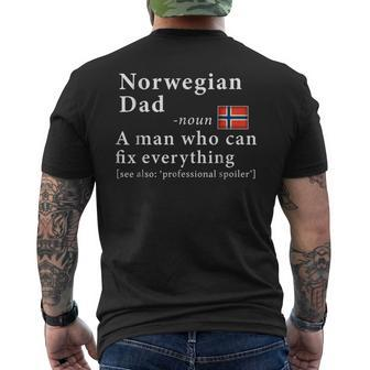 Mens Norwegian Dad Definition Tee Norway Flag Fathers Day Tee Men's Back Print T-shirt | Mazezy UK