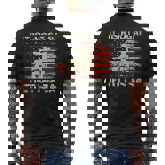 It Is Not Gay If It Is Tsa Security Vintage Usa Flag Men's Back Print T-shirt | Mazezy