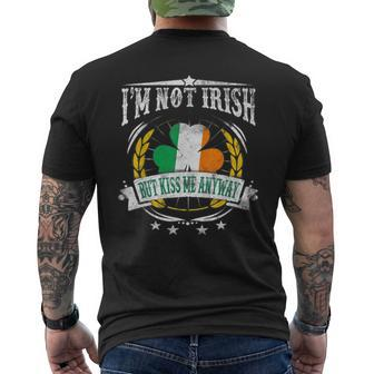 Im Not Irish But Kiss Me Anyway Irish Flag Men's T-shirt Back Print - Thegiftio UK
