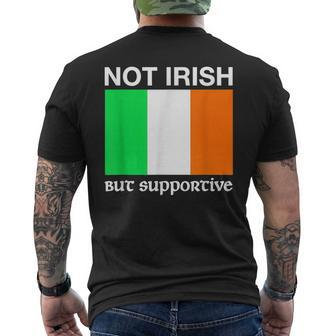 Not Irish But Supportive Ireland Flag Men's Back Print T-shirt | Mazezy