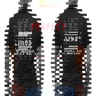 Im Not Perfect But Im A Linhares And Thats Almost The Same Thing Personalized Last Name Men's T-shirt Back Print - Seseable