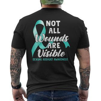 Not All Wounds Are Visible Sexual Assault Awareness Men's Back Print T-shirt | Mazezy