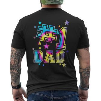 Number One 1 Dad Tie Dye Daddy Fathers Day Best Dad Ever Mens Back Print T-shirt - Seseable