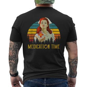 Nurse Ratched Medication Times Vintage Men's T-shirt Back Print - Seseable