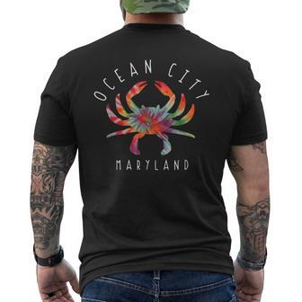 Ocean City Maryland Crab Tie Dye Summer Vacation Men's Back Print T-shirt | Mazezy CA