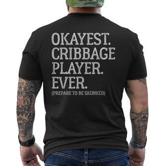 Okayest Cribbage Player Ever - Prepare To Be Skunked Vintage Men's T-shirt Back Print - Seseable