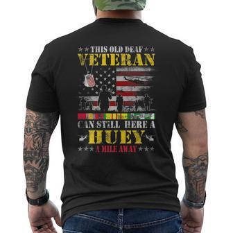 This Old Deaf Vietnam Veteran Huey Helicopter Vietnam War Men's T-shirt Back Print - Seseable