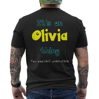 Olivia Custom Name Funny Saying Personalized Names Gifts Mens Back Print T-shirt | Seseable CA
