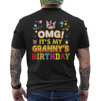Omg Its My Granny Birthday Happy Vintage Perfect Kid Men's T-shirt Back Print - Seseable