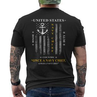 Once A Navy Chief Always A Navy Chief Men's T-shirt Back Print - Seseable