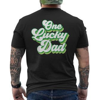 One Lucky Dad Retro Vintage St Patricks Day Men's T-shirt Back Print - Seseable