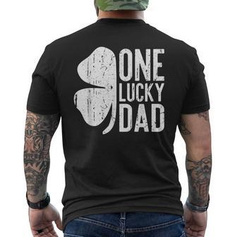 Mens One Lucky Dad Vintage St Patrick Day Men's T-shirt Back Print - Seseable
