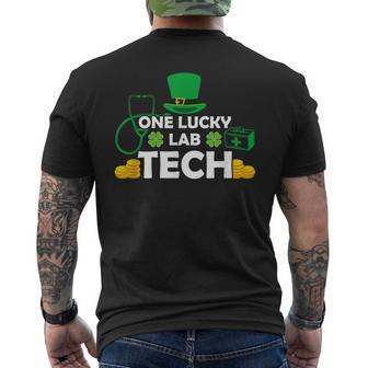 One Lucky Laboratory Lab Tech St Patricks Day Leprechaun Men's T-shirt Back Print - Seseable