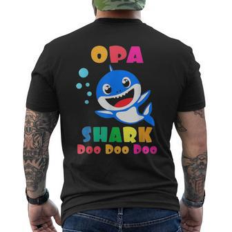 Opa Shark Fathers Day Dad Men's T-shirt Back Print - Seseable