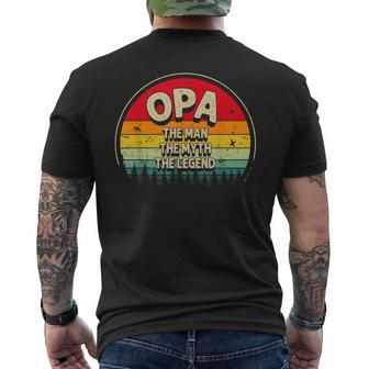 Opa The Man The Myth The Legend Men Retro Sunset Grandpa Mens Back Print T-shirt - Seseable