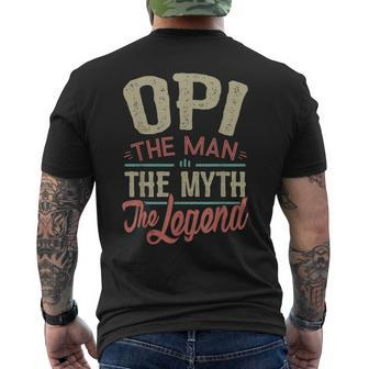 Opi From Grandchildren Opi The Myth The Legend Gift For Mens Mens Back Print T-shirt - Seseable