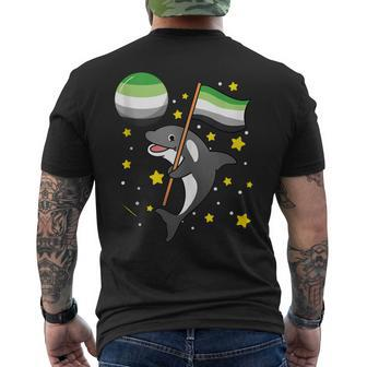 Orca In Space Aromantic Pride Men's Back Print T-shirt | Mazezy
