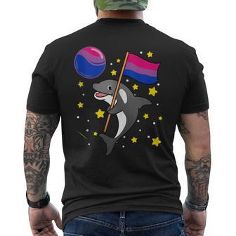 Orca In Space Bisexual Pride Men's Back Print T-shirt | Mazezy