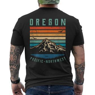 Oregon Retro T Vintage Portland Home State Mountains Men's T-shirt Back Print - Seseable