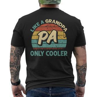 Mens Pa Like A Grandpa Only Cooler Vintage Dad Fathers Day Men's T-shirt Back Print - Seseable