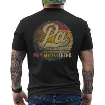 Pa The Man Myth Legend Christmas Gift Grandpa Fathers Day Gift For Mens Mens Back Print T-shirt - Seseable