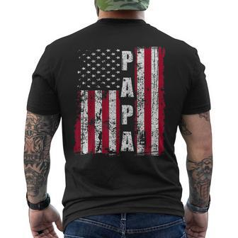 Papa American Flag Fathers Day 2021 V2 Men's T-shirt Back Print - Seseable