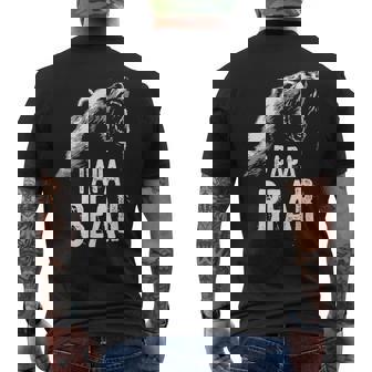 Papa Bear Best Dad Fathers Day Father Pop Men's Back Print T-shirt | Mazezy