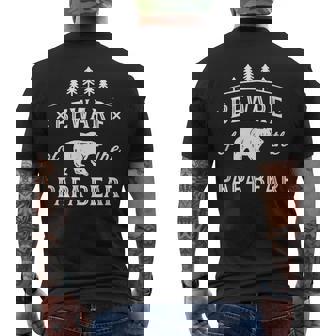 Papa Bear Daddy Bear Beware Dad Father Protector Gift Gift For Mens Mens Back Print T-shirt | Mazezy