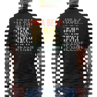 Papa Bear The Man The Myth The Legend Best Dad Fathers Day Men's Back Print T-shirt | Mazezy