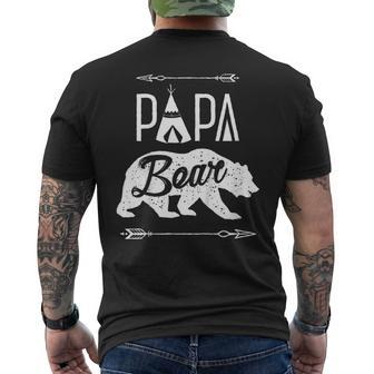 Papa Bear T Shirt Fathers Day Family Matching Couple Men Tee Men's Back Print T-shirt | Mazezy