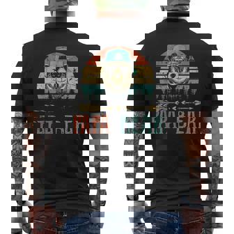 Papa Bear Vintage Daddy Wildling Fathers Day Dad Men's Back Print T-shirt | Mazezy